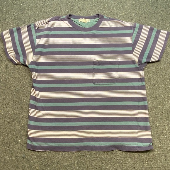 Banana Republic Other - Banana Republic Striped Pocket Shirt Sz S Mens Purple Teal 90s Grunge Distressed